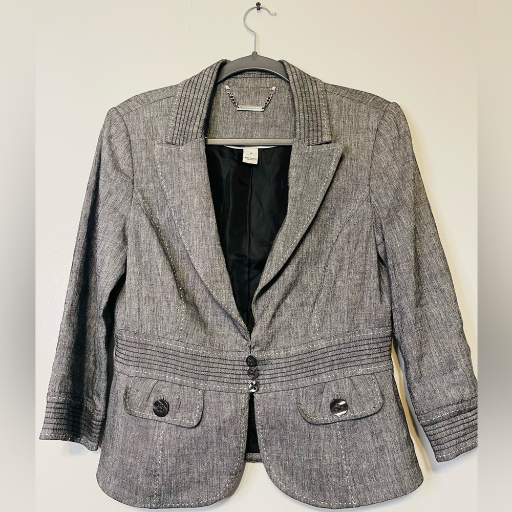 Women's Gray Tailored Blazer Jacket